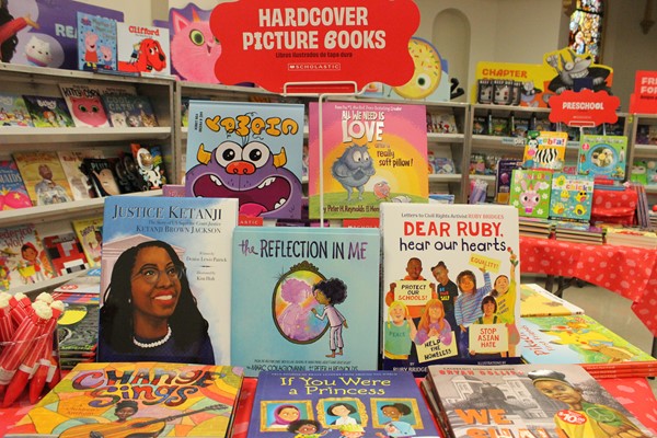 Hard cover picture books at the Scholastic Book Fair